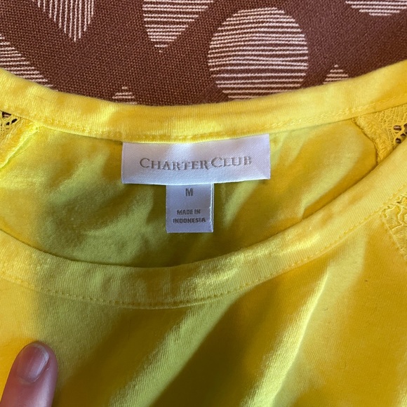 CHARTER CLUB Bright Yellow Blouse Size M - Picture 2 of 2